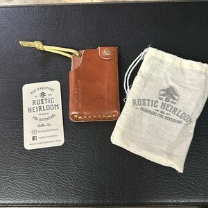 Rustic Heirloom Hitchhiker wallet autumn harvest leather handmade